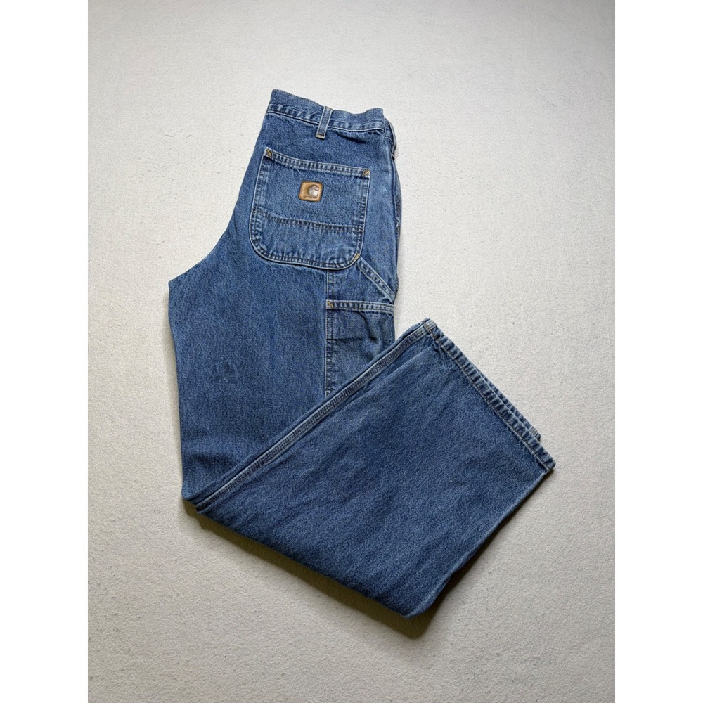Carhartt Carpenter Jeans Mens 32x30 Blue B13 DPS Dungaree Fit Utility Denim